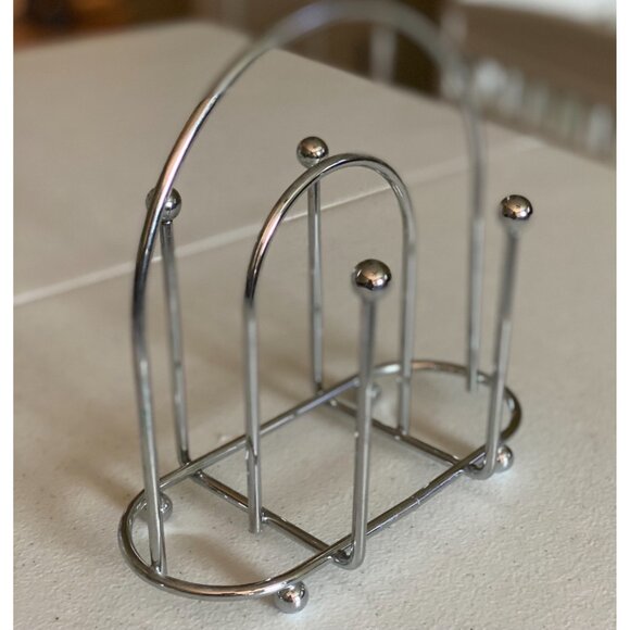Chrome Napkin Holder Kitchen Table Setting Silver Metal Wire Napkin Storage - Picture 2 of 6